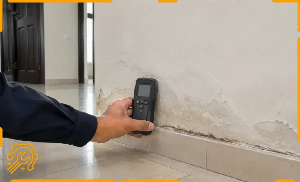 فحص رطوبة الجدار للكشف عن تسرب المياه الخفي في ينبع